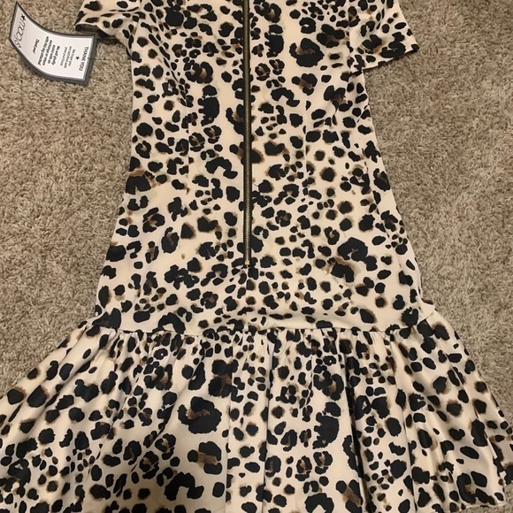 NWT Betsey Johnson Scuba Ruffle Hem Animal Dress 0 - Picture 4 of 8